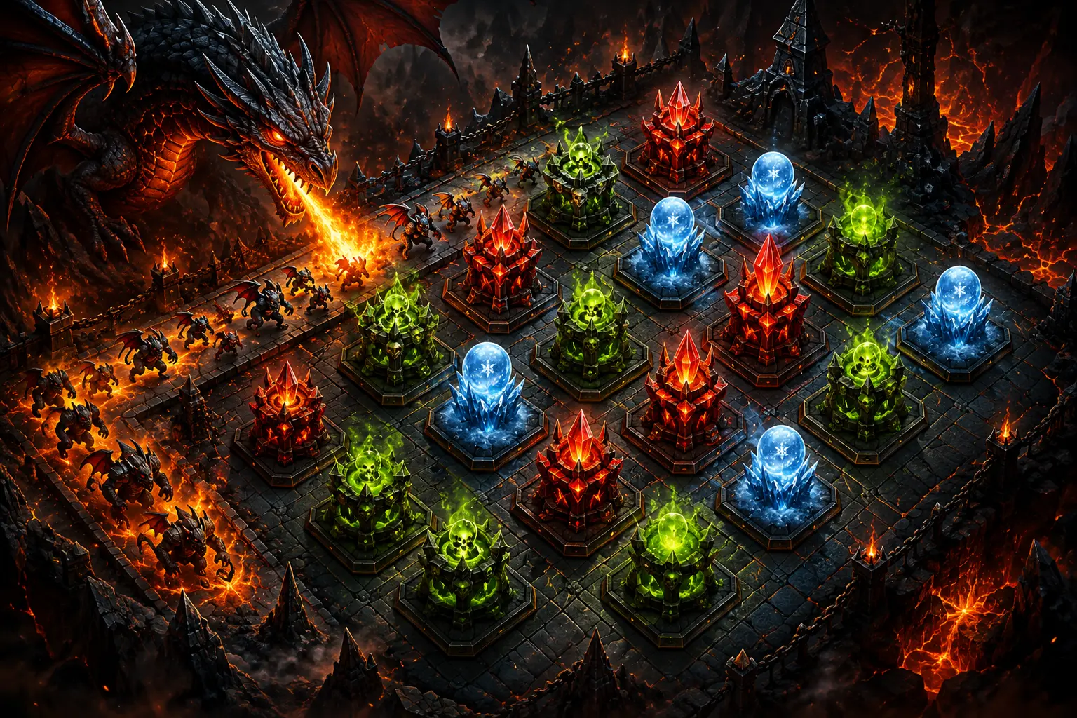 Game thủ thành NSVINA chiến đấu với rồng và quái vật