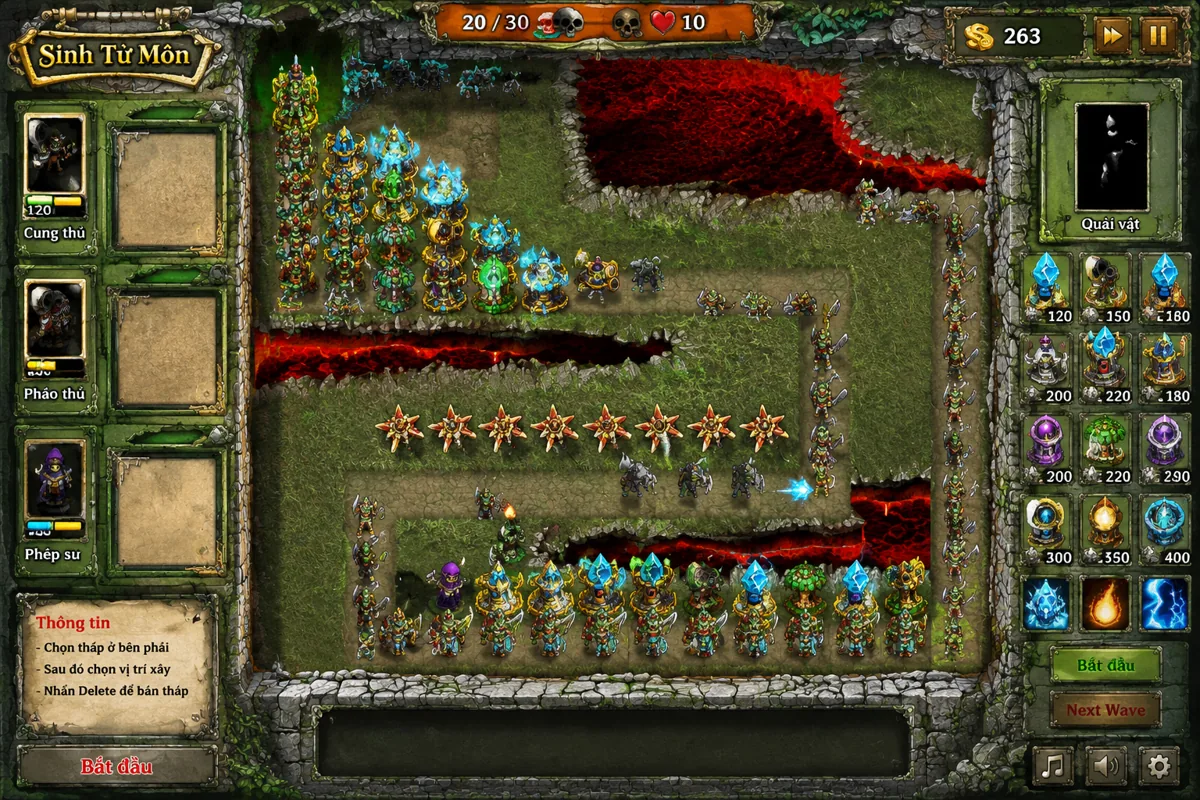 Sinh Tử Môn cũ - game thủ thành huyền thoại ngày xưa